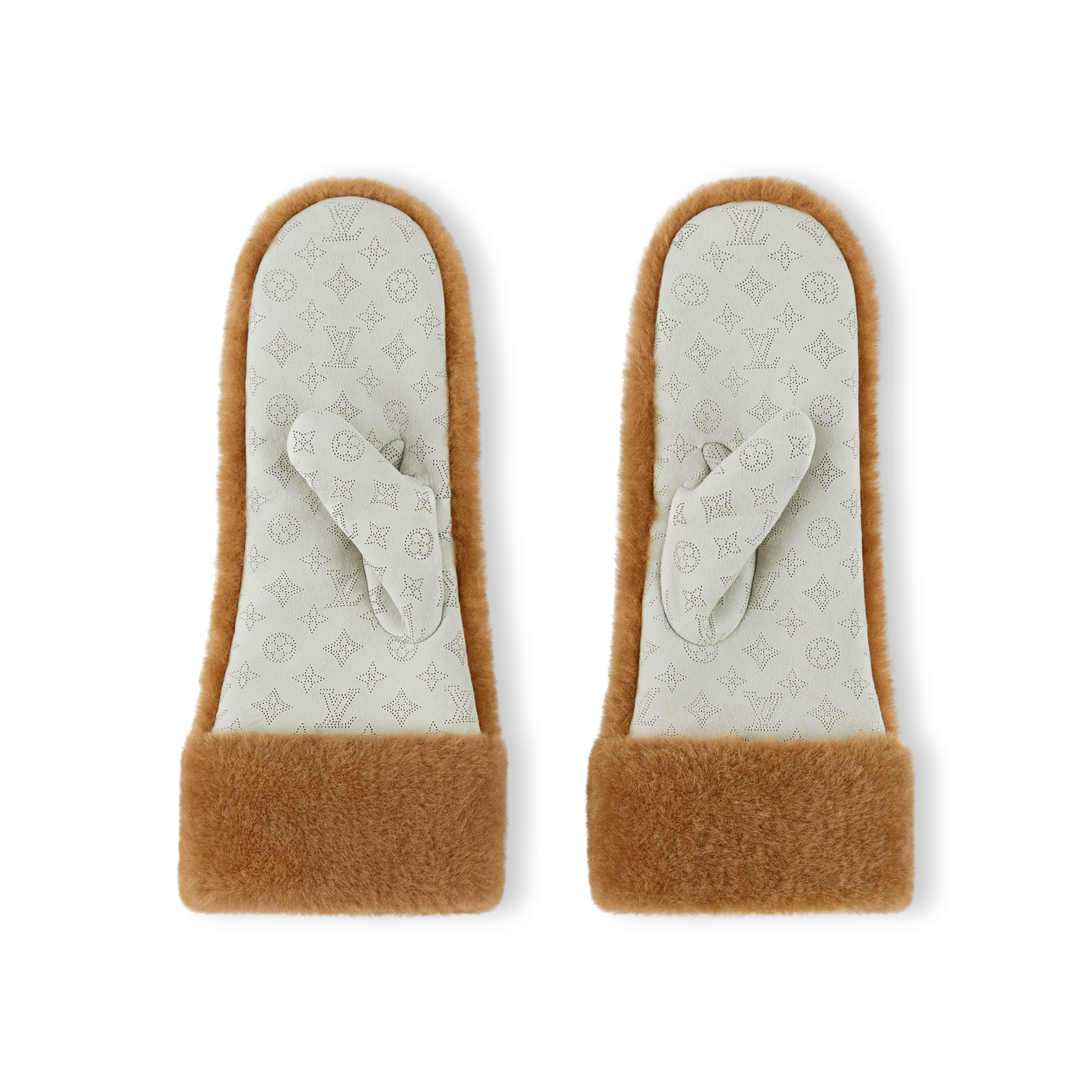 I　ルイヴィトン　LOUIS VUITTON ミンク　イヤーマフ LOUIS VUITTON LV Monogram Logo Mink Gloves Brown Vintage With Box